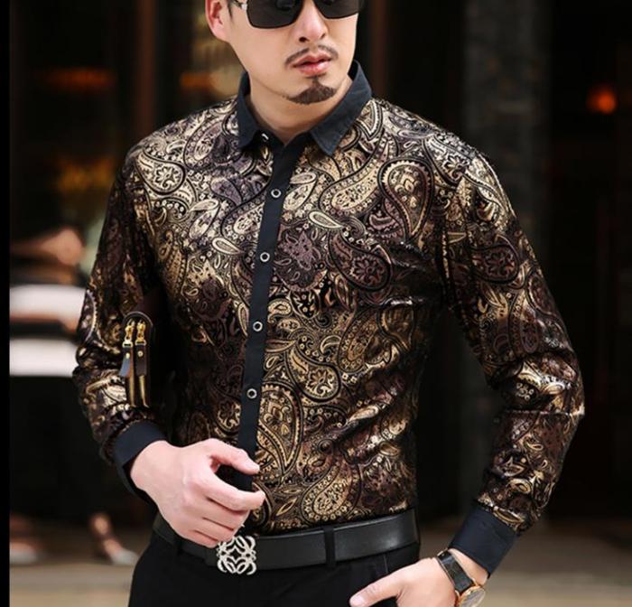 Shirts men dress casual button shirt mens sleeve long double fashion formal style white designer suits choose board dark