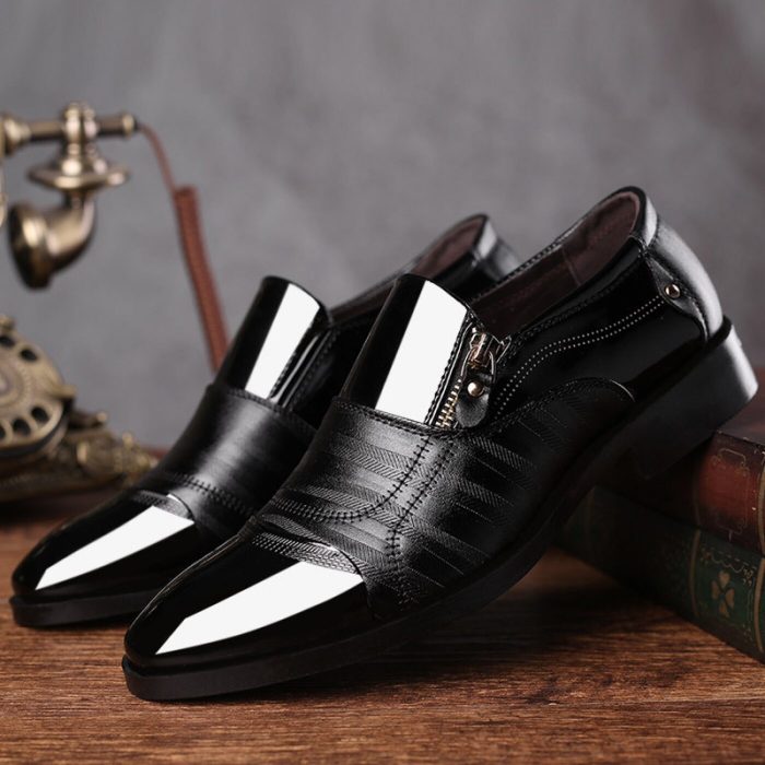 Modern mens black dress shoes