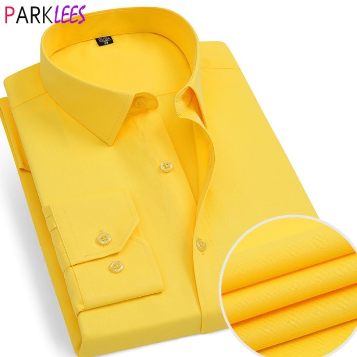 Black and yellow mens dress shirt