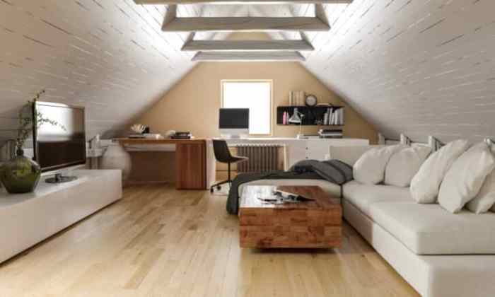 How to decorate room with slanted wall